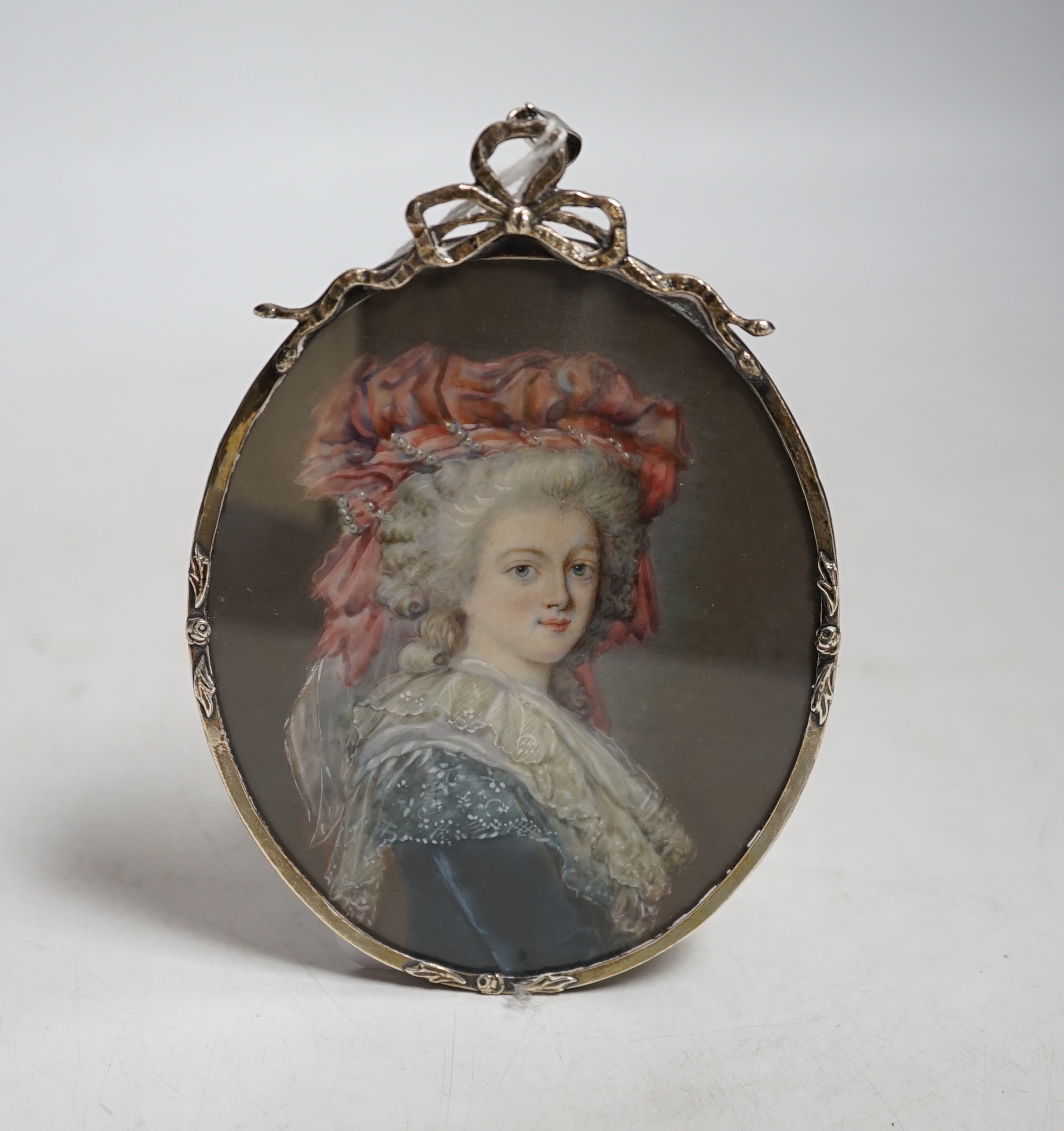 Miniature watercolour on ivory of an 18th century lady, possibly Marie Antoinette CITES Submission reference CLXFMY6A